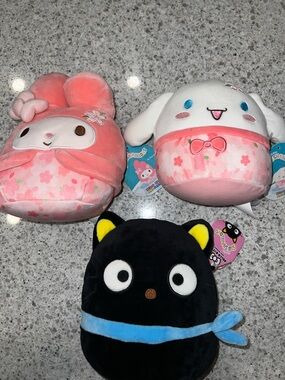3 Squishmallow 6” melody cinnamon and Chococat